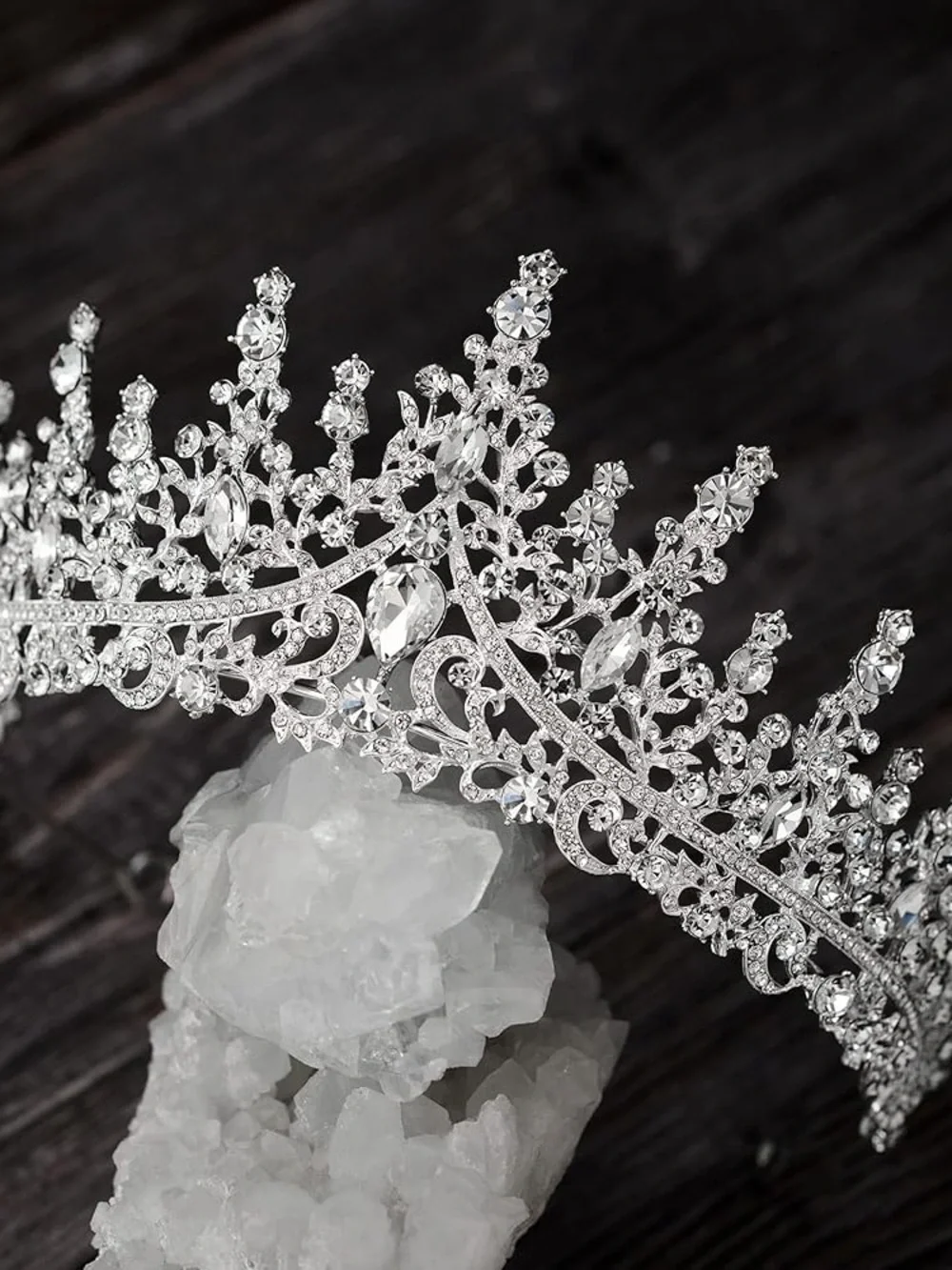 Crystal Bridal Tiara Crown in Silver